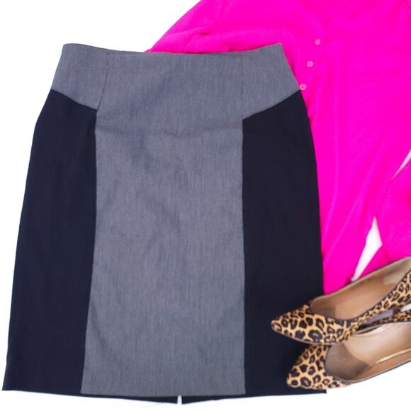 Van Heusen Pencil Skirt Size 8, Black & White Career Skirt Straight, Zip UP Back - Picture 1 of 7